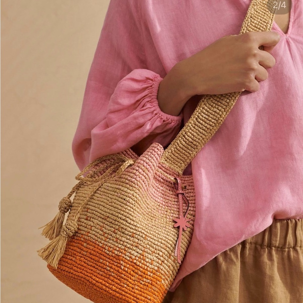Manebi Tan, pink and Orange Women's Bag